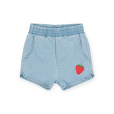 Rock Your Kid Strawberry Chambray Shorts ~ Blue