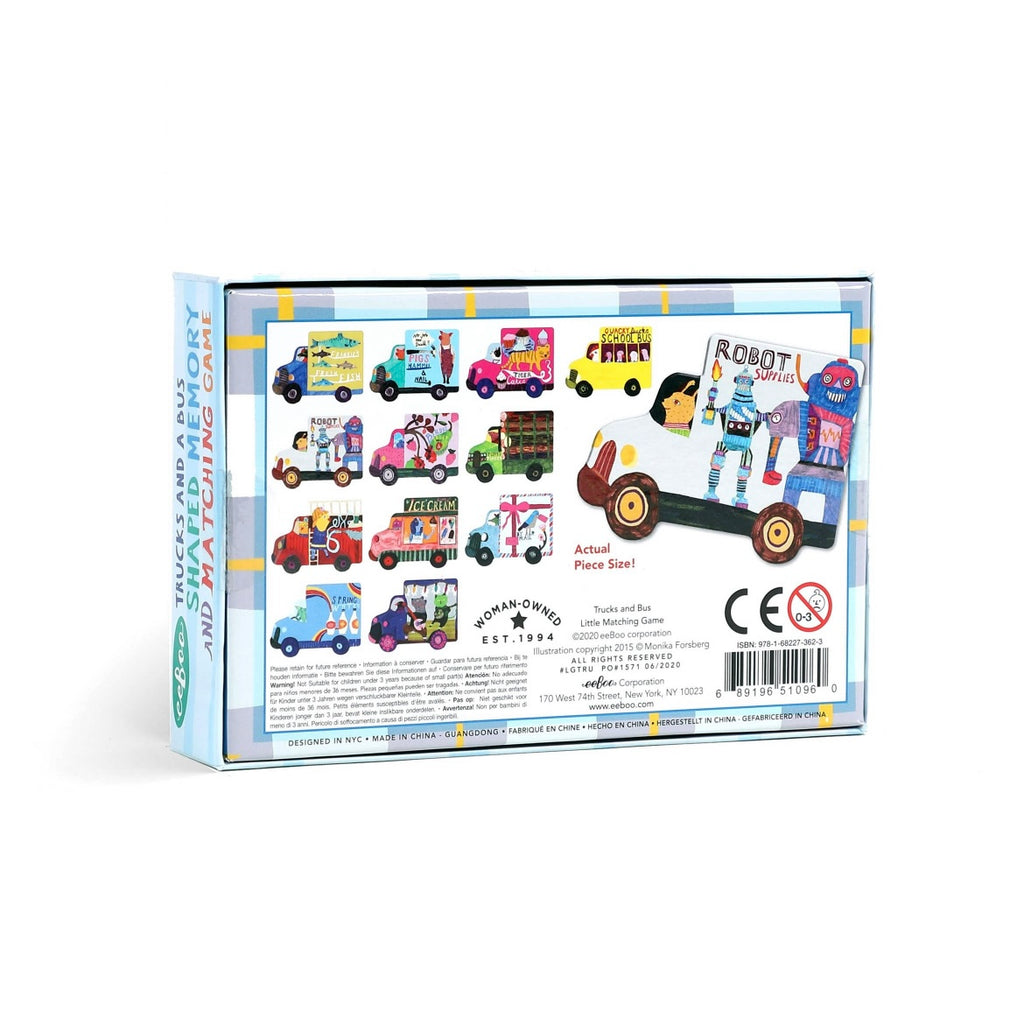 eeBoo Trucks and a Bus Matching Game