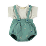 Babyclic Dots T-Shirt & Suspender Bloomers Set ~ Cream/Green