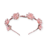 Bari Lynn Beaded Crystal Flower Thin Headband