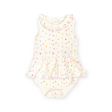 Tun Tun Camila Ribbed Ruffle Skirted Onesie ~ Pink Sprinkles