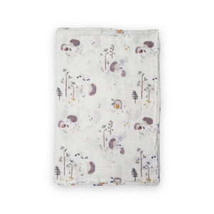Loulou Lollipop Muslin Swaddle ~ Hedgehogs