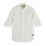 Scotch & Soda Boys Linen Button Down Shirt ~ White