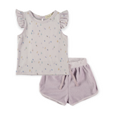 Babyclic Flutter Sleeve Top & Terry Shorts Set ~ Lavender