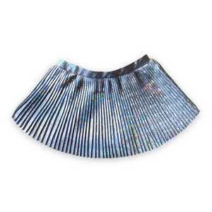 MIA New York Metallic Pleated Skort ~ Silver Holographic