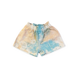 Yell-Oh! Girls Frilled Ribbed Top & Denim Shorts Set ~ Peach Dust/Tie Dye