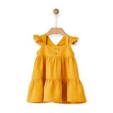 Yell-Oh! Baby Girl Flutter Sleeve Dress ~ Honey Yellow