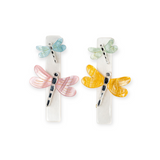 Lilies & Roses Satin Pastel Dragonflies Clips