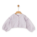 Yell-Oh! Girls Balloon Sleeve Cropped Cardigan ~ Lavender
