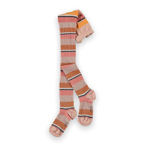 Molo Girls Stripy Tights ~ Coral Stripe