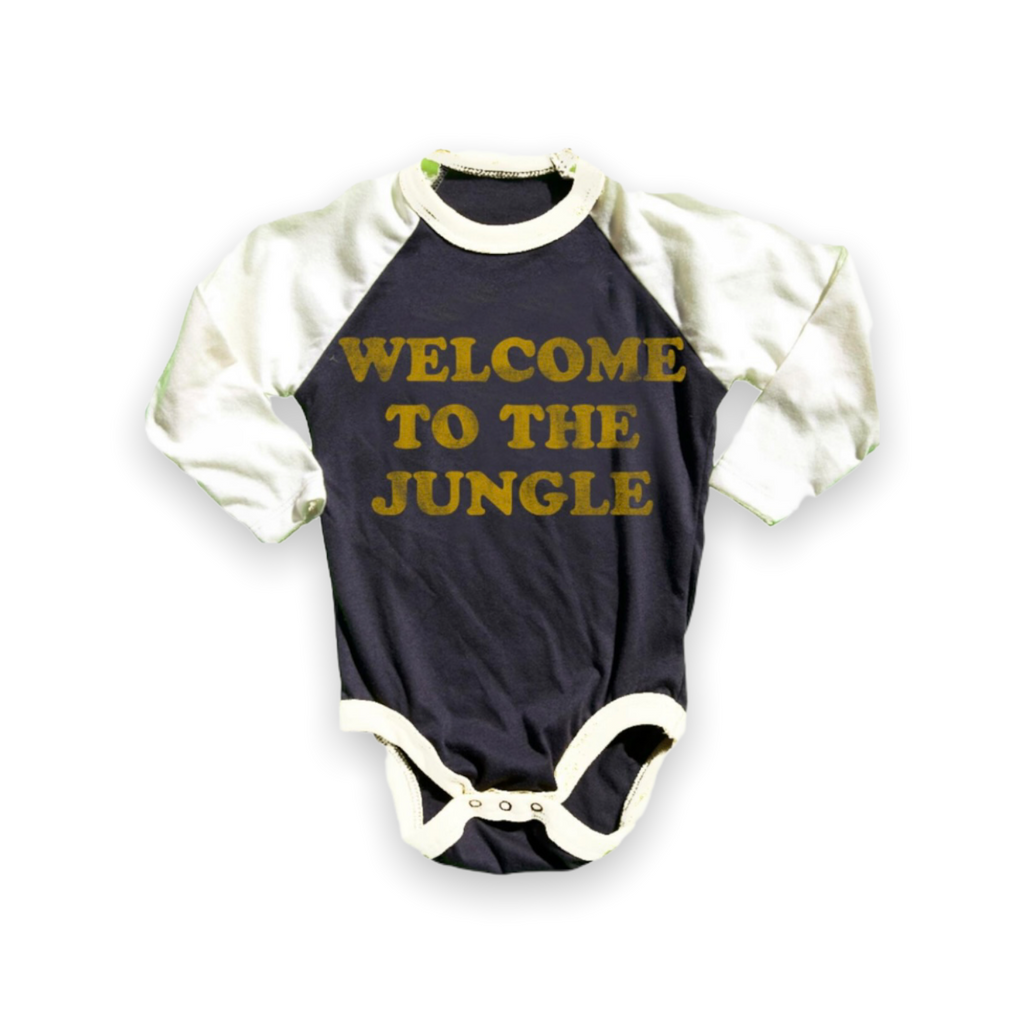 Rowdy Sprout Baby l/s Raglan Onesie ~ Guns 'N Roses Welcome To The Jungle